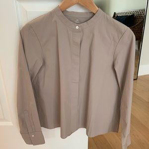 Muji Stand Collar Long Sleeve Button Up NWOT